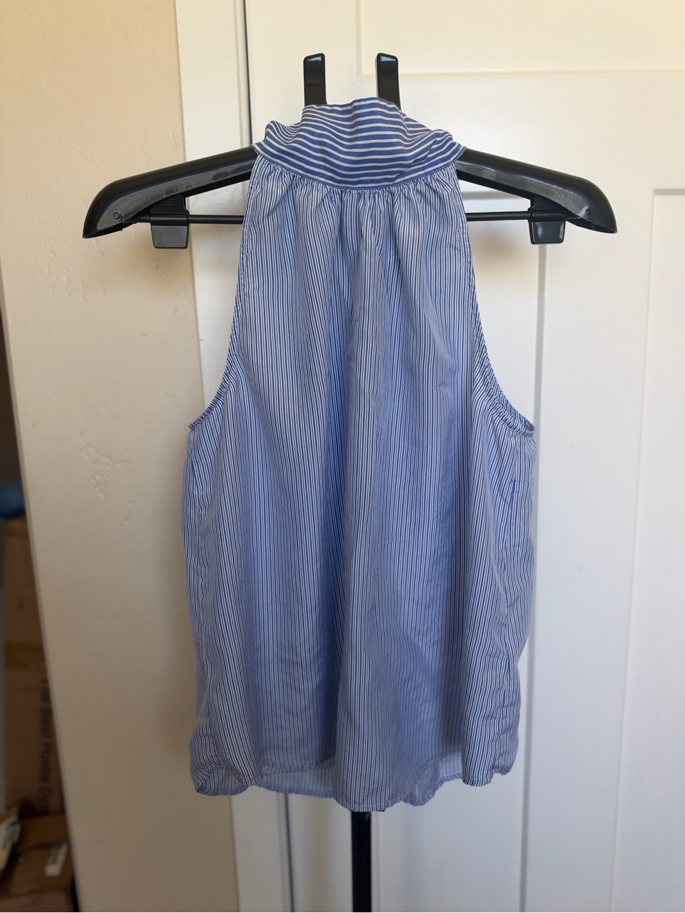 J. Crew Light Blue and White Striped Halter Camisole